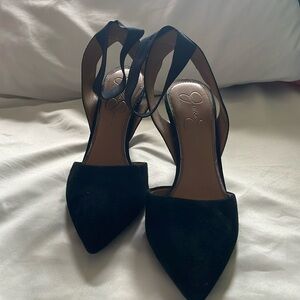 Jessica Simpson elastic ankle strap size 8 black suede NEW